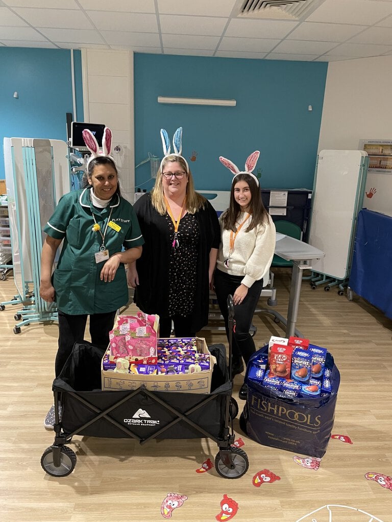 RC team with trolley of eggs